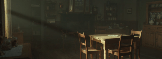 Kitchen empty with light streaming brighter